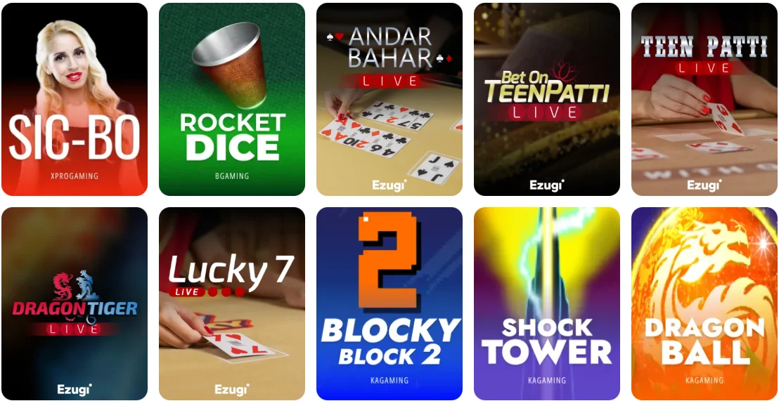 Glory Casino table and card games — Andar Bahar, Teen Patti, Sic Bo, Roulette