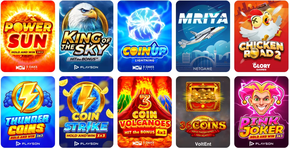 Glory Casino game lobby — slots, live casino and crash games